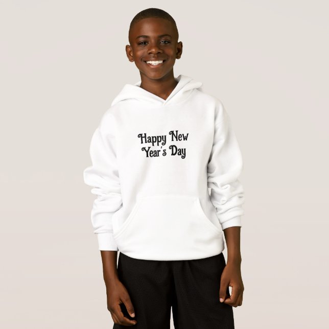 Diseño de tipografía simple feliz año nuevo (Anverso completo)