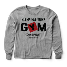 Diseño de tipografía Sleep Eat Work Gym Repeat