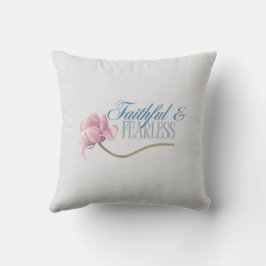 Diseño de tipografía valiente y de fe Almohada dec