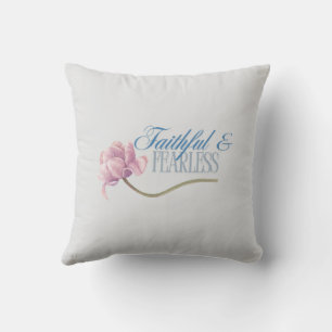 Diseño de tipografía valiente y de fe Almohada dec