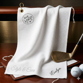 Diseño de toalla de golf elegante con logotipo de