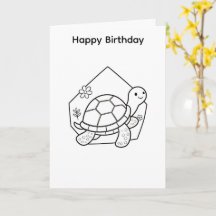 Diseño de tortuga para tarjeta de color propio