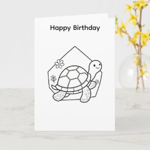 Diseño de tortuga para tarjeta de color propio
