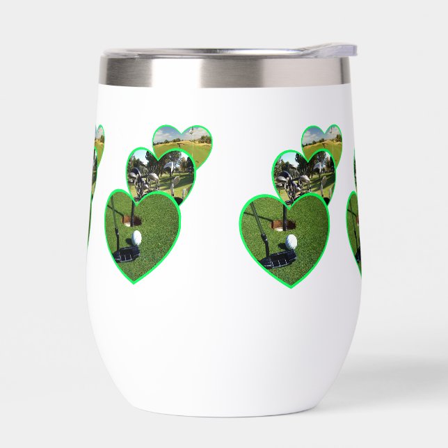 Diseño de tres corazones verdes de golf, (Izquierdo)