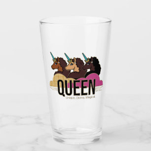 Diseño de trío de reina Afro Unicornio