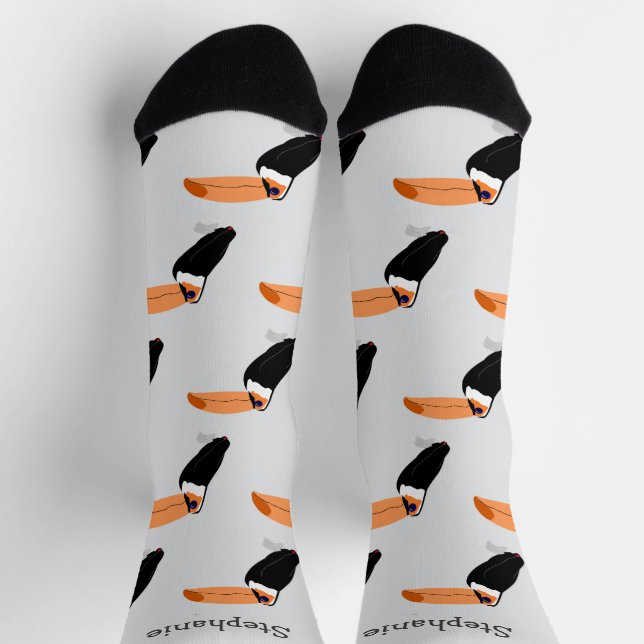 Diseño de Tucán de Calcetines (Arriba)