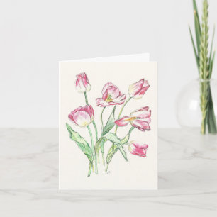 Diseño de Tulipanes triunfales en tarjetas de feli