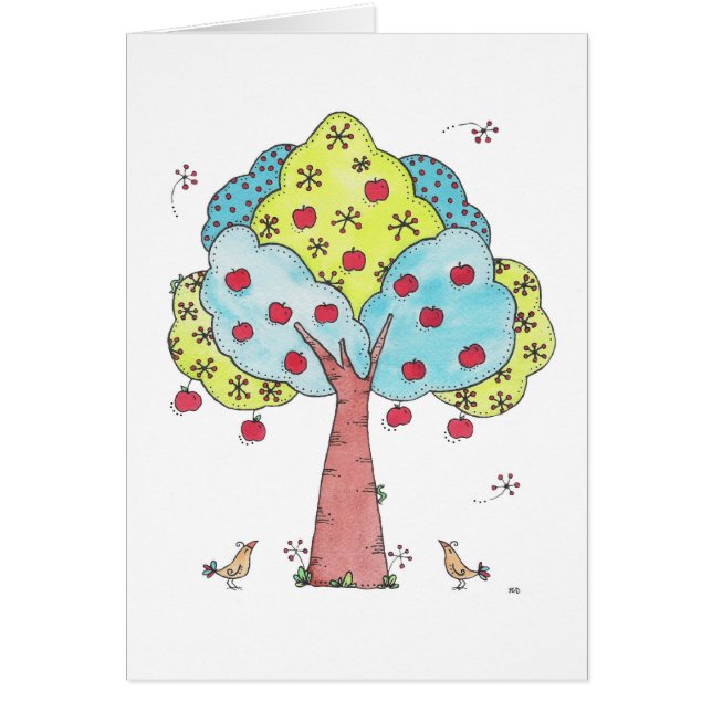 Diseño de un brillante y caprichoso árbol de manza (Frente)