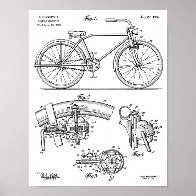 Diseño de un generador de bicicletas Impresión de  (Frente)