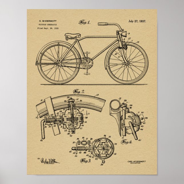 Diseño de un generador de bicicletas Impresión de  (Frente)
