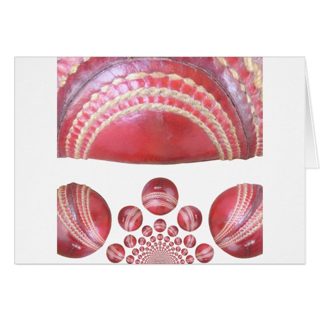 Diseño de una bola de cricket roja internacional i (Anverso (Horizontal))