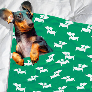Diseño de una manta de canto de baile verde Dachsh