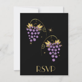 Diseño de uvas para invitaciones a diamantes púrpu
