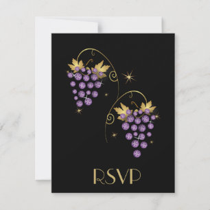 Diseño de uvas para invitaciones a diamantes púrpu