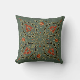Diseño de Uzbekistán verde en almohada