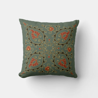 Diseño de Uzbekistán verde en almohada