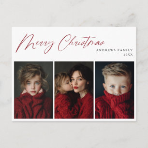 Diseño de vacaciones de Navidad con foto de tres r