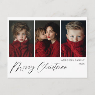 Diseño de vacaciones de Navidad con tres fotos