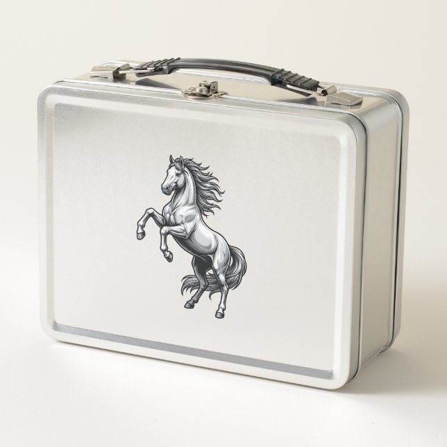 Diseño de vector de caballo encabritado de grabado (Anverso)