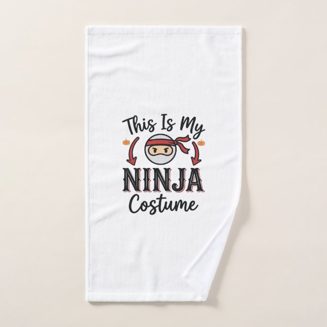 Diseño de vector de disfraz de ninja divertido de  (Toalla de mano)