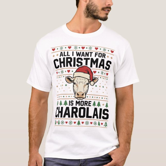 Diseño de vector de suéter feo de vaca de Navidad  (Anverso)