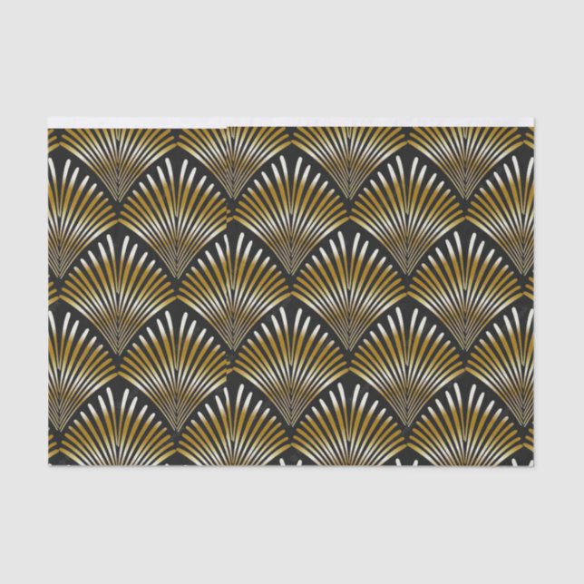 Diseño de ventilador Art Decó, papel de tejidos (Anverso)