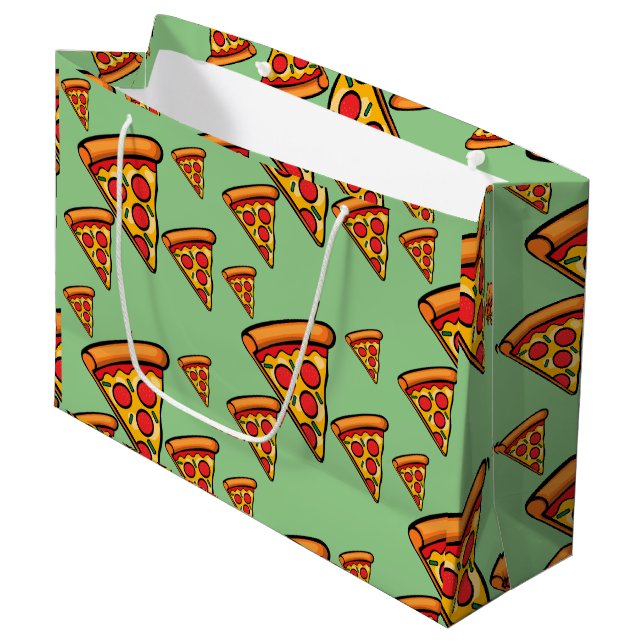 Diseño de Viernes Pizza - Bolsa de regalo - Grande (Angulo Anverso)