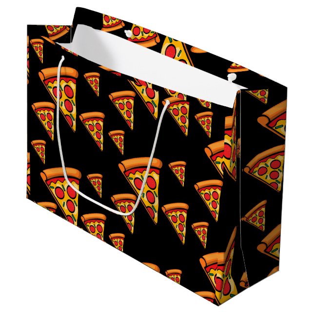 Diseño de Viernes Pizza - Bolsa de regalo - Grande (Angulo Anverso)