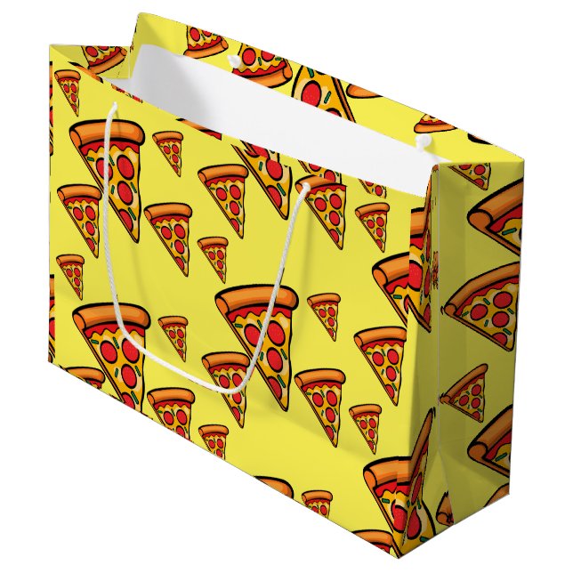 Diseño de Viernes Pizza - Bolsa de regalo - Grande (Angulo Anverso)