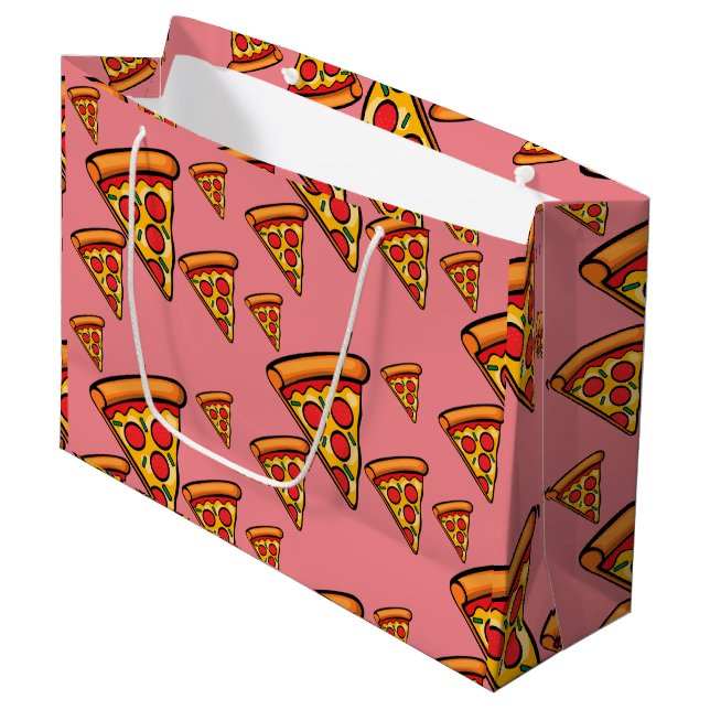 Diseño de Viernes Pizza - Bolsa de regalo - Grande (Angulo Anverso)