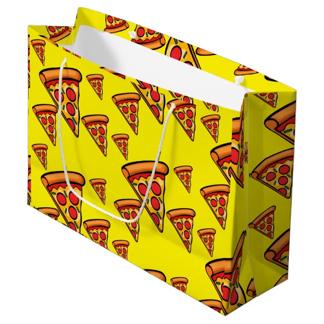Diseño de Viernes Pizza - Bolsa de regalo - Grande (Angulo Anverso)