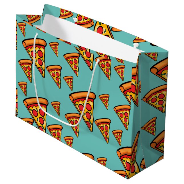 Diseño de Viernes Pizza - Bolsa de regalo - Grande (Angulo Anverso)