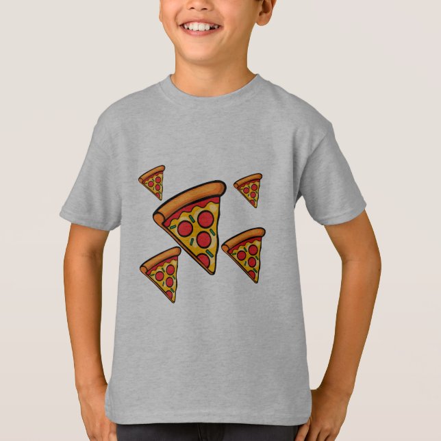 Diseño de Viernes Pizza - Camiseta Básica para Niñ (Anverso)