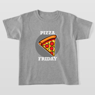 Diseño de Viernes Pizza - Camiseta Básica para Niñ
