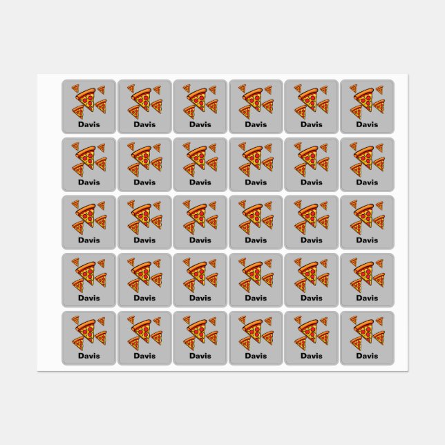 Diseño de Viernes Pizza - Etiqueta de ropa cuadrad (Hoja)