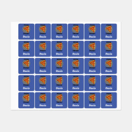 Diseño de Viernes Pizza - Etiqueta de ropa cuadrad