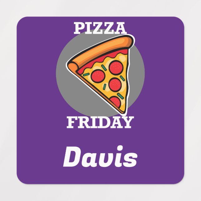 Diseño de Viernes Pizza - Etiqueta de ropa cuadrad (Diseño 1)