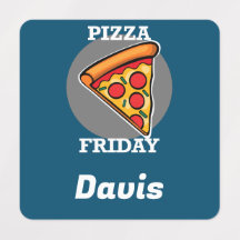 Diseño de Viernes Pizza - Etiqueta de ropa cuadrad