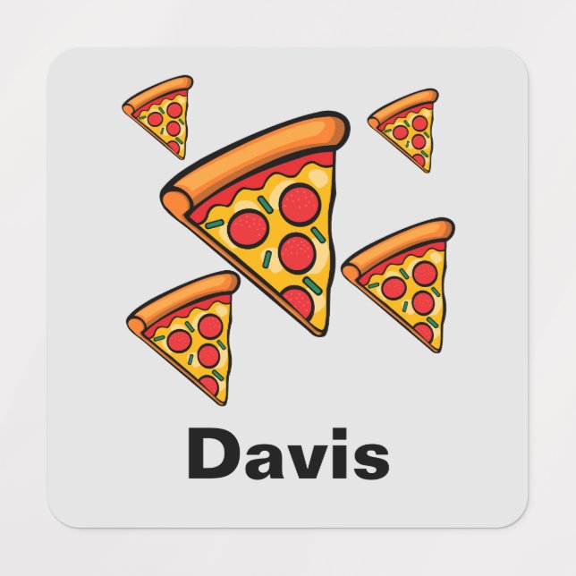 Diseño de Viernes Pizza - Etiqueta de ropa cuadrad (Diseño 1)