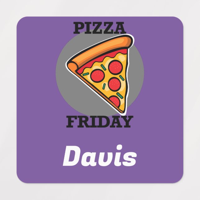 Diseño de Viernes Pizza - Etiqueta de ropa cuadrad (Diseño 1)