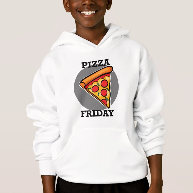 Diseño de Viernes Pizza - Hoodie Pullover para niñ (Anverso)