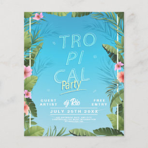 Diseño de Volante para Fiesta Tropical, fiesta de 