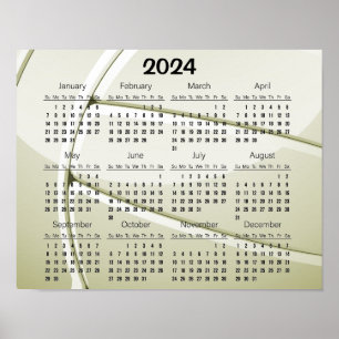 Diseño de voleibol Póster de calendario 2024