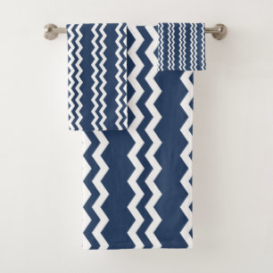 Diseño de Zag Zig azul oscuro - Set de toallas