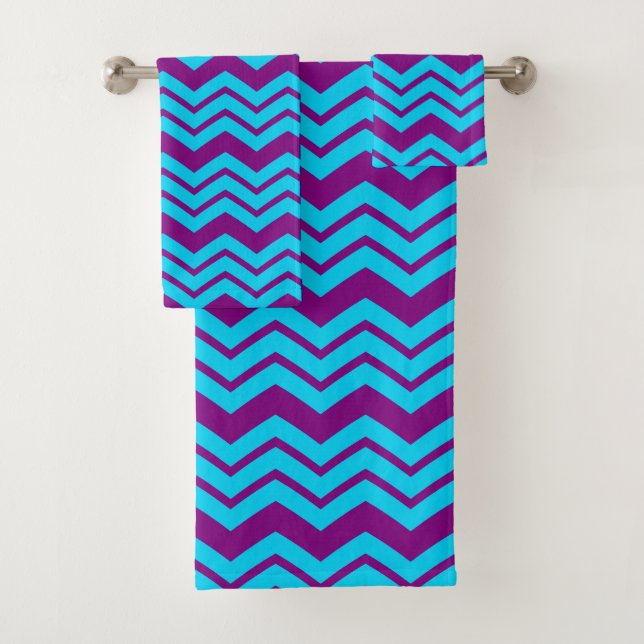 Diseño de zigzag Chevron Morado Azul (In situ)
