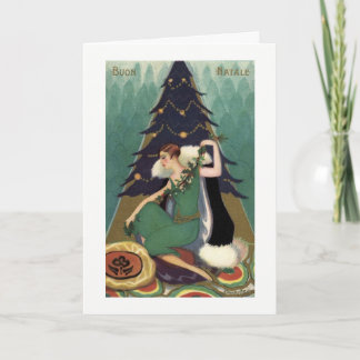 Diseño del art déco de la tarjeta de Navidad de
