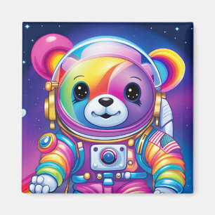 Diseño del astronauta del oso - imán