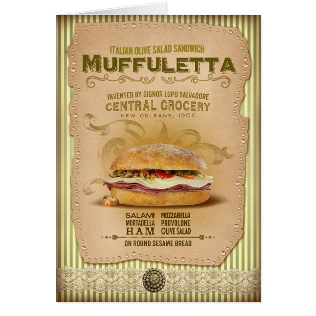 Diseño del bocadillo de Muffuletta de la colección (Frente)