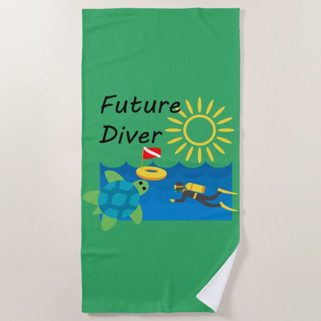 Diseño del Buceador Futuro - Toalla de playa (Anverso)