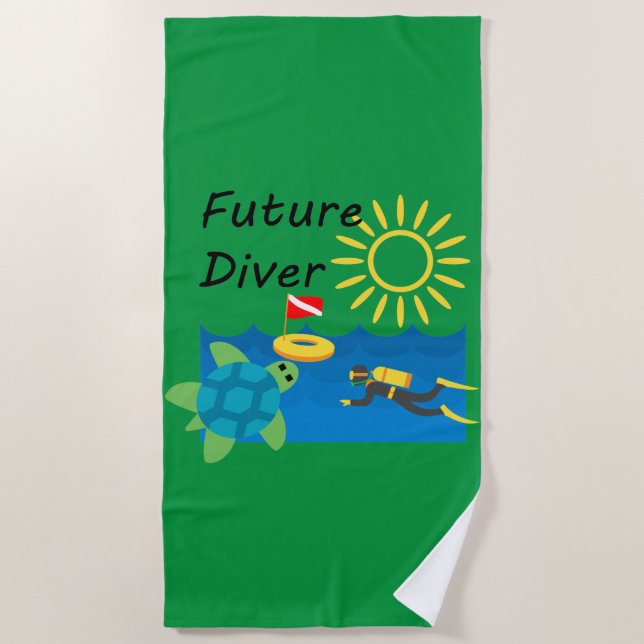 Diseño del Buceador Futuro - Toalla de playa (Anverso)